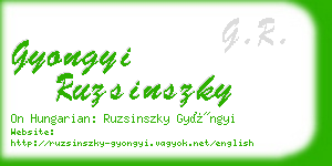 gyongyi ruzsinszky business card